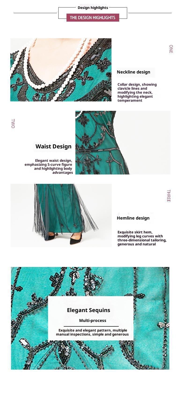 GraceChic Abito da sera lungo aderente a maniche corte in stile retrò anni '20 con paillettes_voghion.com