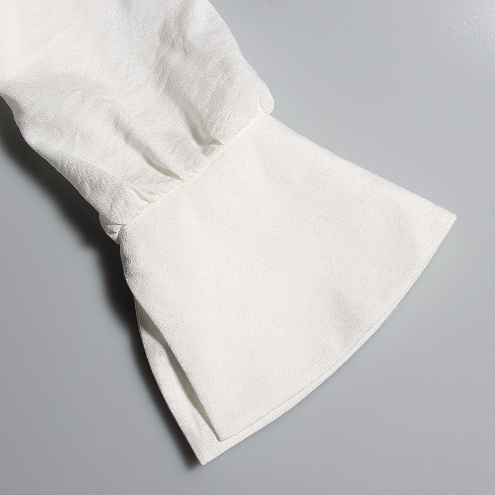 GraceChic 2024 European And American Long Sleeve White Shirt Sexy Deep V Cross-Border Women's Fashion New INS Internet Celebrity_voghion.com