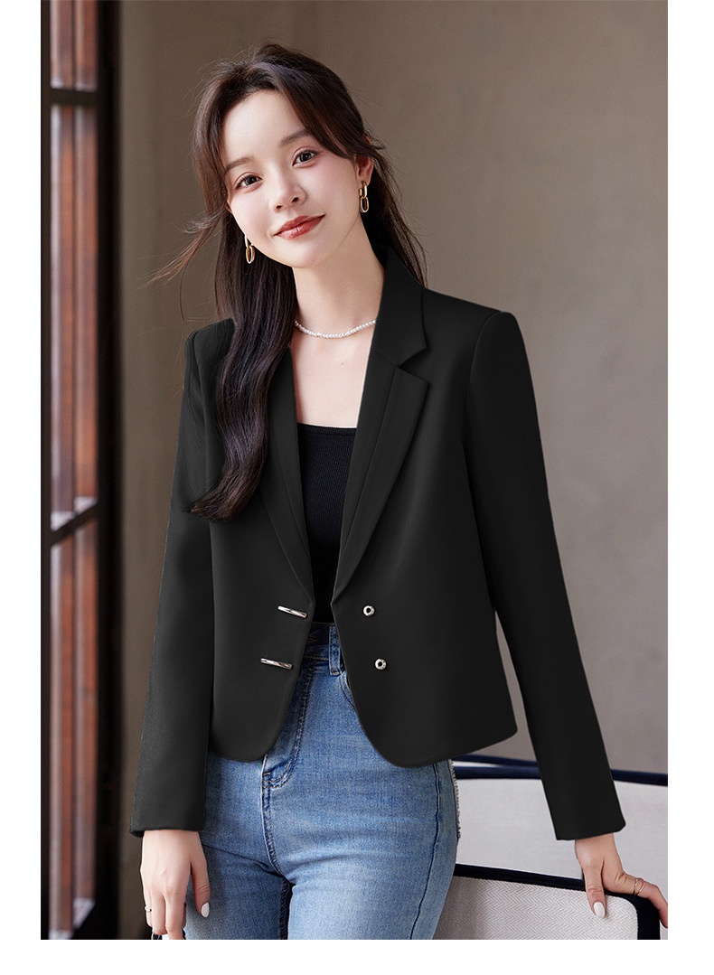 GraceChic Green Short Blazer For Women, Autumn Winter 2024 New Style, Elegant And Fashionable Suit With Wide-Leg Pants,_voghion.com