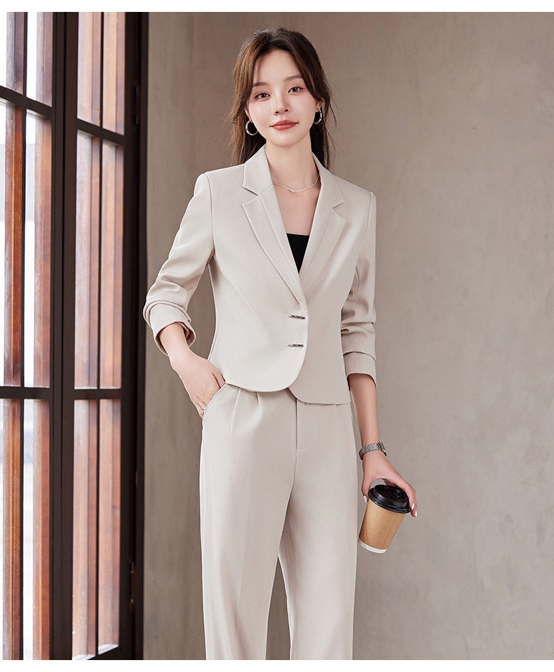 GraceChic Green Short Blazer For Women, Autumn Winter 2024 New Style, Elegant And Fashionable Suit With Wide-Leg Pants,_voghion.com