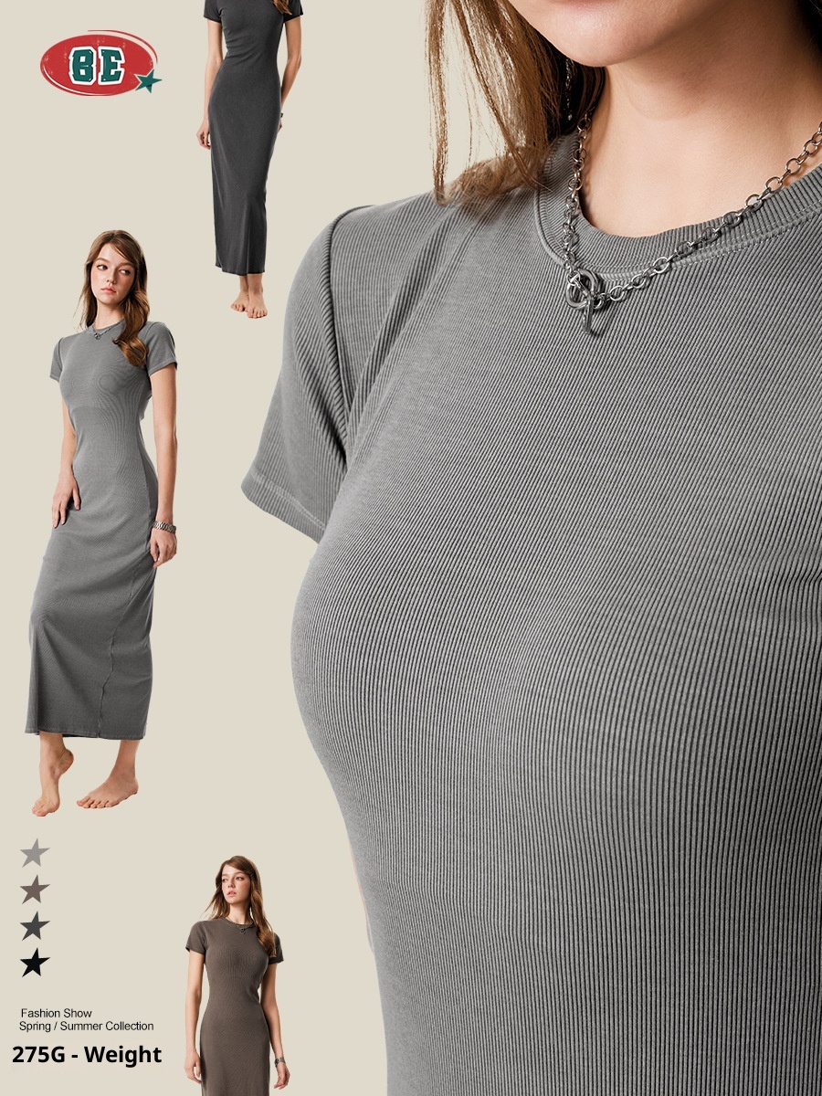 Collection GraceChic BE Vêtements Femme Été 2025 Style Européen et Américain Délavé Vintage Manches Courtes Coupe Slim Bodyman_voghion.com