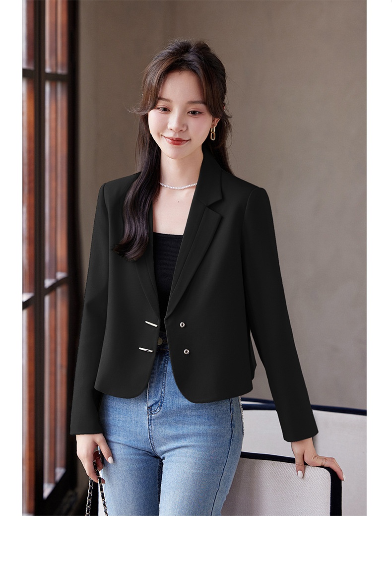 GraceChic Green Short Blazer For Women, Autumn Winter 2024 New Style, Elegant And Fashionable Suit With Wide-Leg Pants,_voghion.com