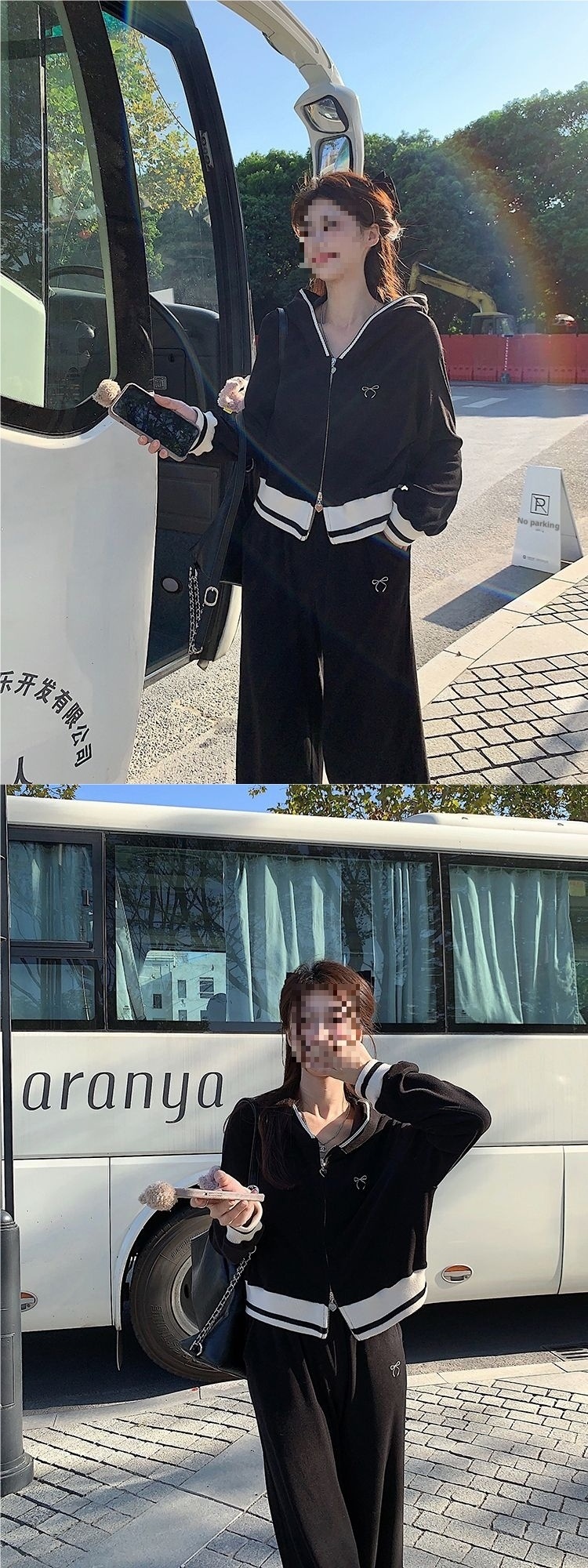 001 Modieus sportpak voor dames, lente en herfst, Koreaanse stijl, losse hoodie met capuchon, casual tweedelig setje_voghion.com