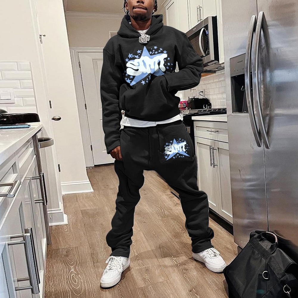 001 Trendiges Sport-Set für Frühling und Herbst: Lässiger Kapuzenpullover für Herren und Damen, ideal zum Laufen_voghion.com