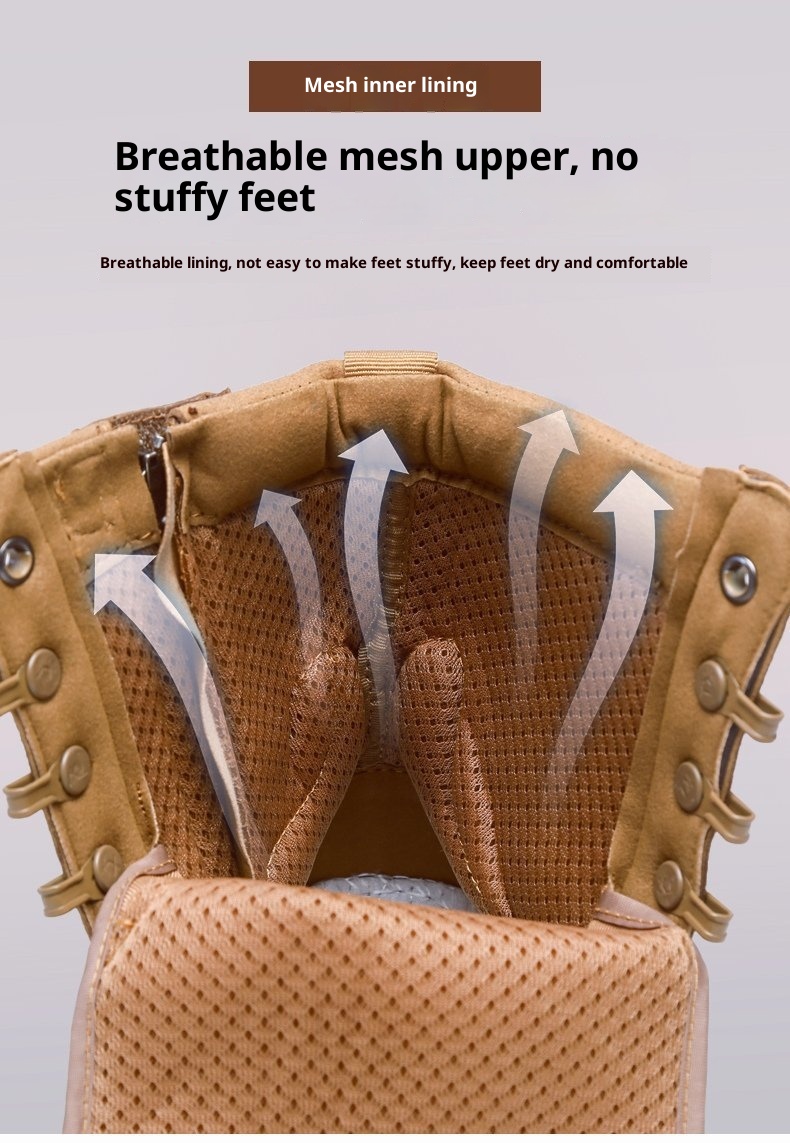 ShoeGlobe Stivali da lavoro tattici alti, antiscivolo, ammortizzanti, sottili, con tomaia in mesh, impermeabili, traspiranti, scarpe da trekking_voghion.com