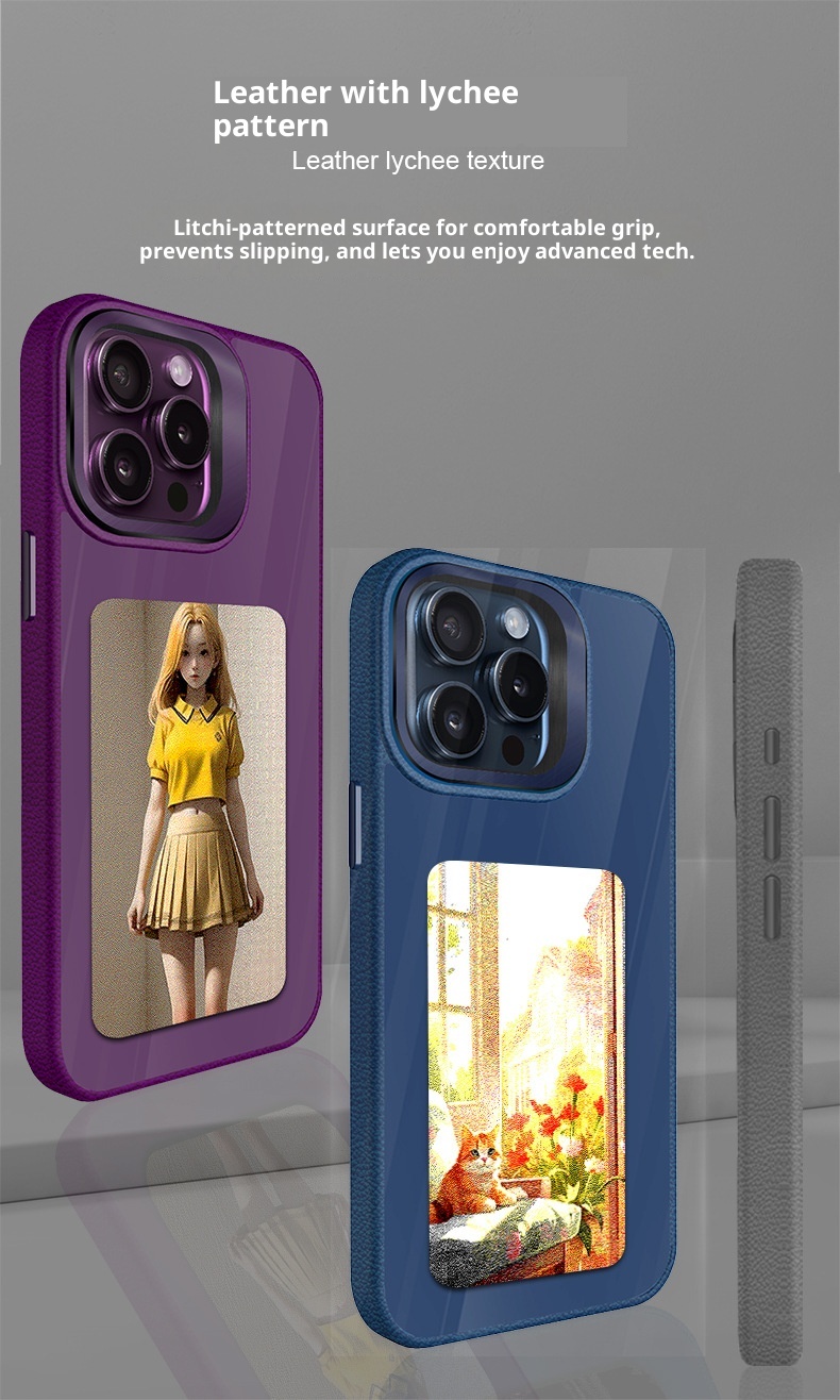 TechGlobe Vierfarben-Tinte, kompatibel mit iPhone 16 Standglas, 15 Pro Max Bildschirmprojektions-Handyhülle_voghion.com