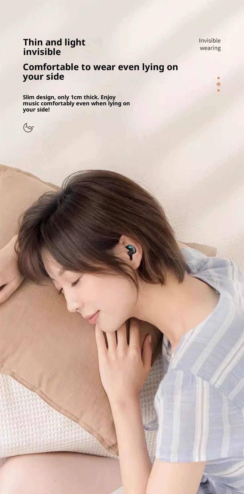 3c Ultra-Thin X55 Sleep Wireless Bluetooth Earphones 2025 New Air Bone Conduction Long Battery Life Non-In-Ear_voghion.com
