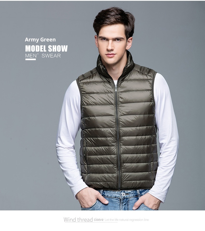 ragazzo 2023 Nuovo Autunno Piumino Moda Uomo Gilet Sottile Invernale Leggero Interno Ed Esterno Gilet_voghion.com