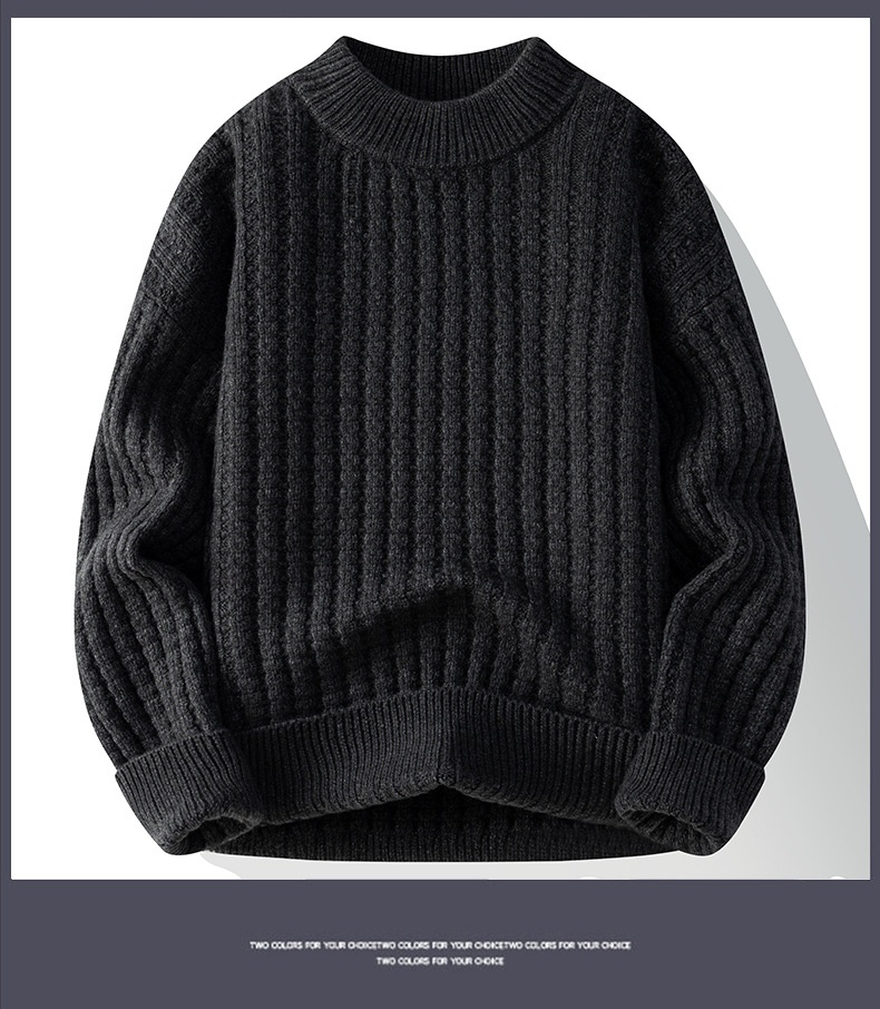 1 2025 Inverno Uomo Versione Coreana Largo Trendy Personalità Ins Maglione Lavorato a Maglia Base Ispessita Abbigliamento_voghion.com