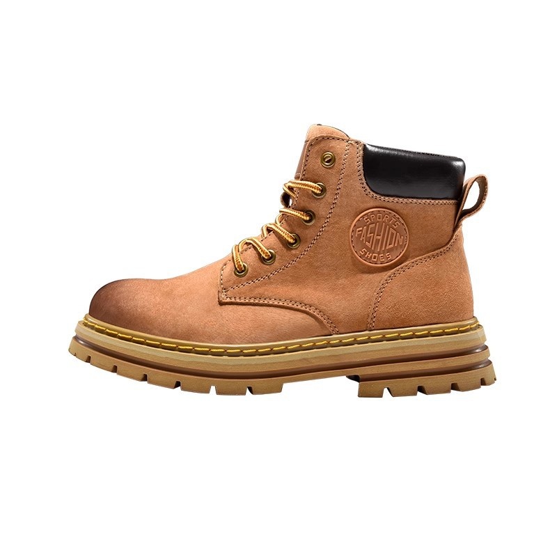 ShoeGlobe High-Top Martin Unisex Gelbe Trekking-Sportschuhe Rutschfeste Herrenstiefel Outdoor Wandern_voghion.com