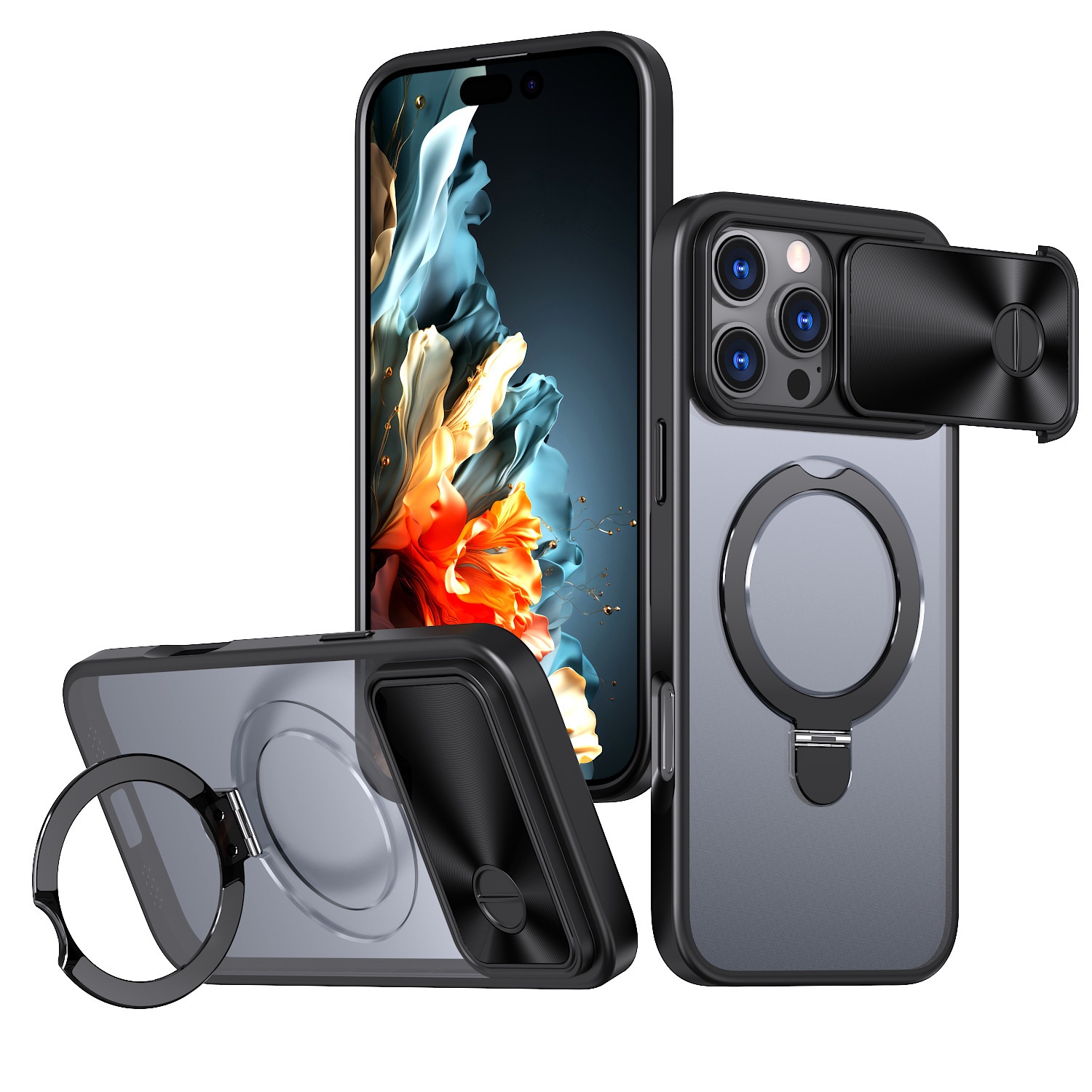 TechGlobe Kompatible Schutzhülle für iPhone 16E: Außergewöhnliche Pop-up-Schutzhülle mit magnetischem Ladeständer und stoßfestem Schutz._voghion.com