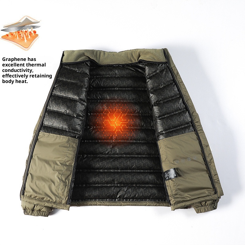 boy 2024 Winter Men Women Couple Style Jacket 90 Duck Down Graphene Technology Coat Lightweight And Warm_voghion.com