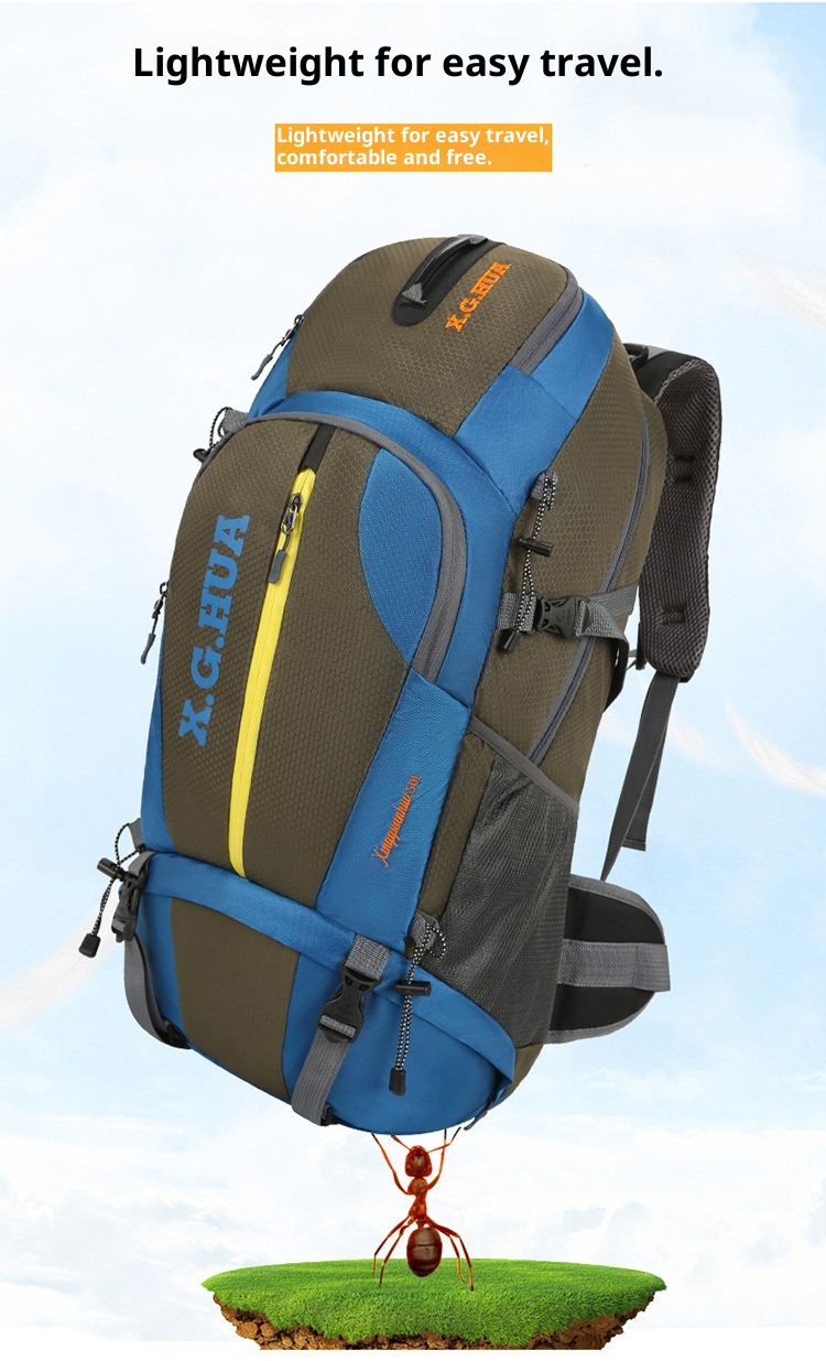 Zaino estivo ActiveGo, nuovo, da trekking, per sport all'aria aperta, a doppia spalla, per uomo, grande capacità, campeggio, viaggi, resistente all'usura_voghion.com