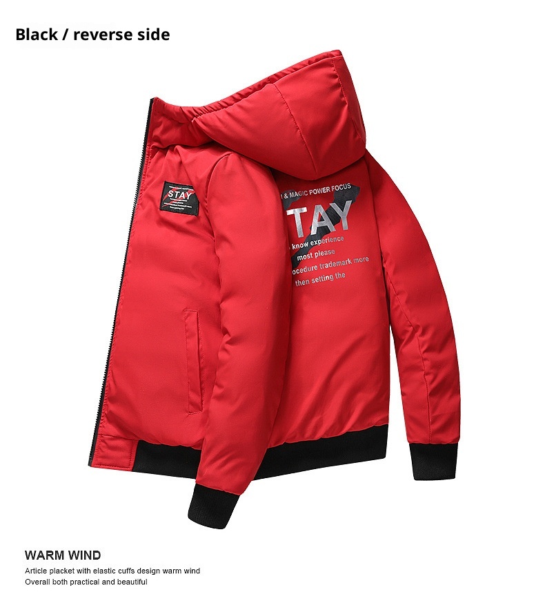 boy Reversible Short New Jacket For Men Youth 90% Fashion White Duck Down Hot Winter Men's Hooded Coat_voghion.com