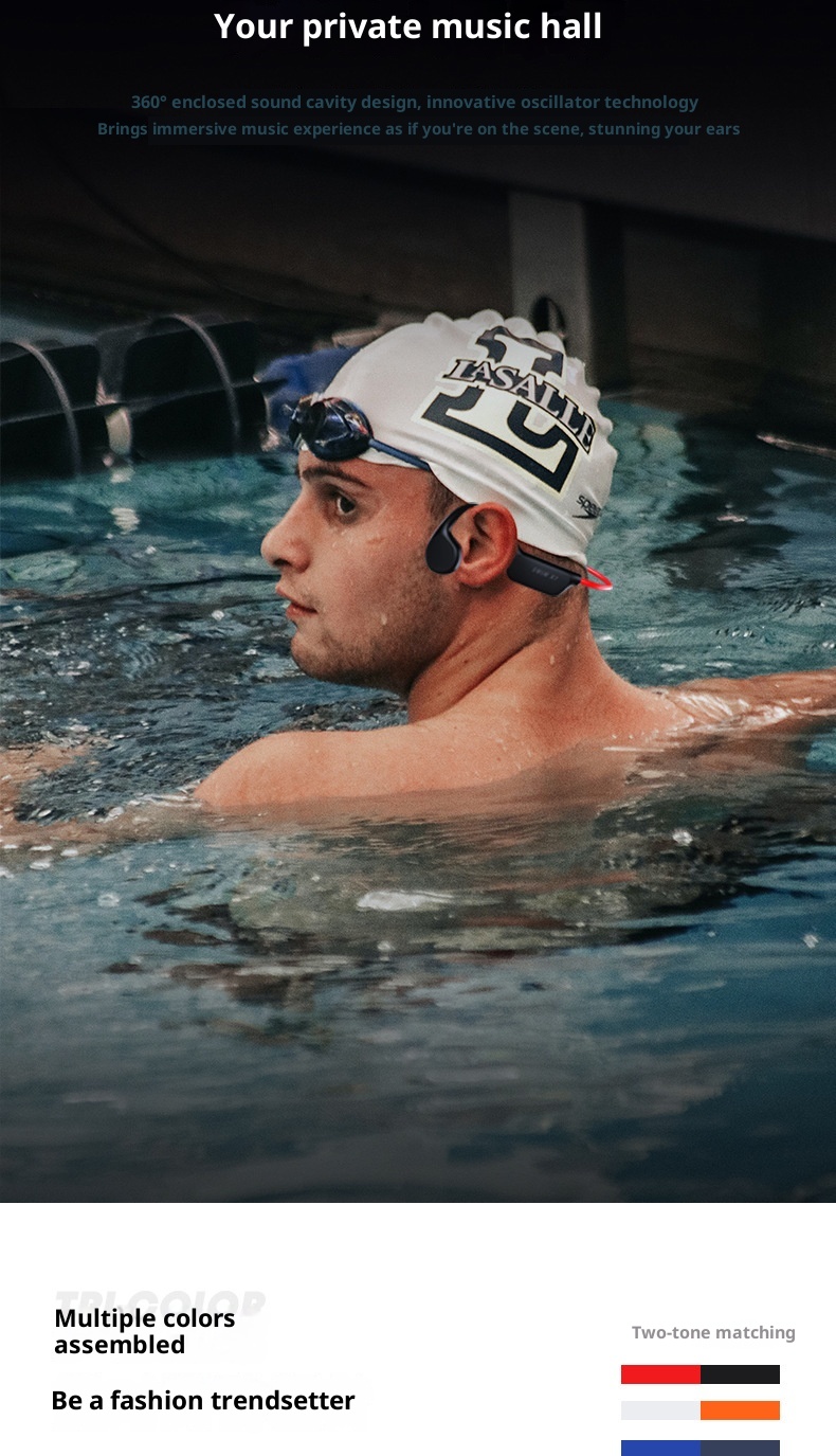 3c X7 Bone Conduction Wireless Non-In-Ear Sports Running Waterproof Over-Ear Bluetooth 5.3 Earphones_voghion.com