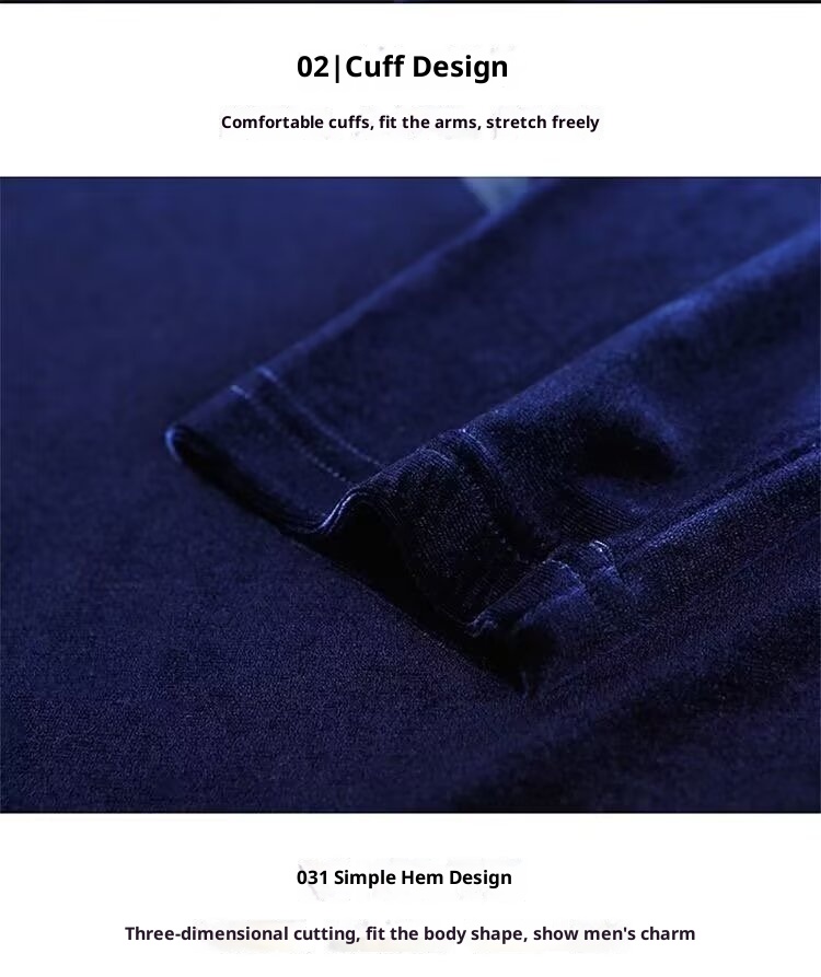 Maglietta a maniche lunghe in velluto, strato di base termico, per autunno e inverno, da uomo, con fodera in pile, spessa e a collo alto_voghion.com