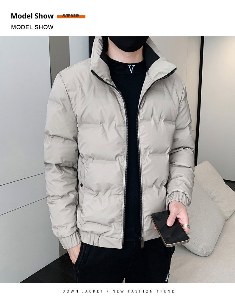 boy 2024 Winter New Men's Jacket Trendy Brand Stand Collar Casual Warm Fashionable White Duck Down Coat For Men_voghion.com