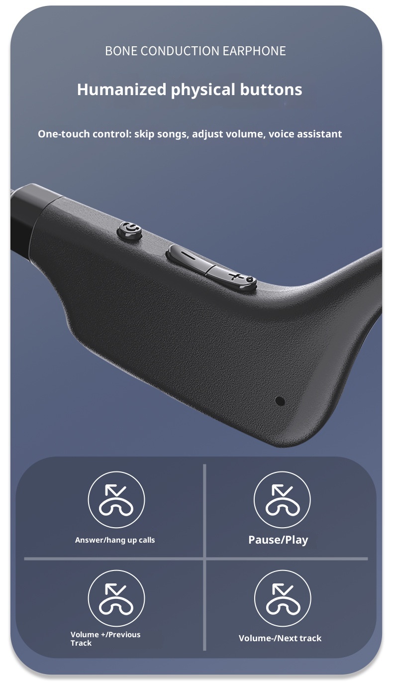 3c Cross-Border New X1 Sound Bluetooth Earphones 5.2 Wireless Bone Conduction Memory Card Ultra-Long Standby Sports Running_voghion.com