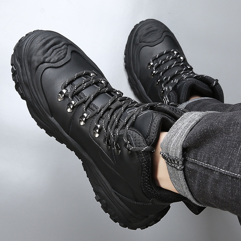 ShoeGlobe Men's Hiking Autumn Winter Outdoor Sports Casual Warm Construction Site Non-Slip Wear-Resistant Work Waterproof Trendy_voghion.com