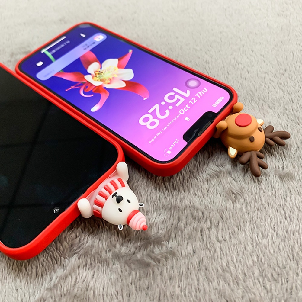 TechGlobe Suitable For 17 16 Pro Max Christmas Snowman Cartoon Reindeer Embossed Doll Phone Case_voghion.com