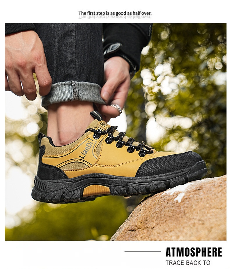ShoeGlobe Safety 2024 Winter New Outdoor Hiking Non-Slip Trendy Men's Casual Thick-Soled Retro Work Shoes_voghion.com