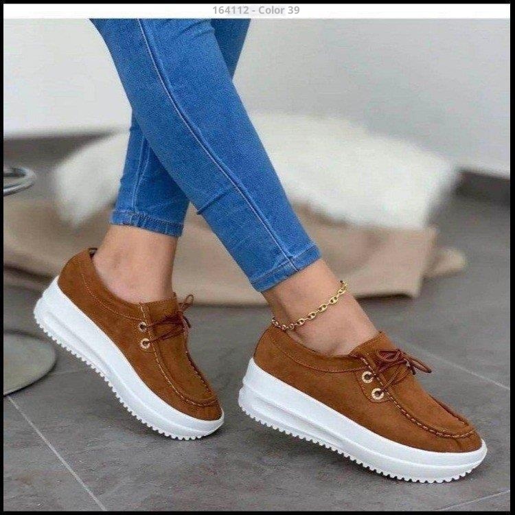 Chaussures de sport décontractées pour femmes, grandes tailles, à lacets, semelle épaisse, style européen et américain, pour le printemps et le commerce extérieur._voghion.com