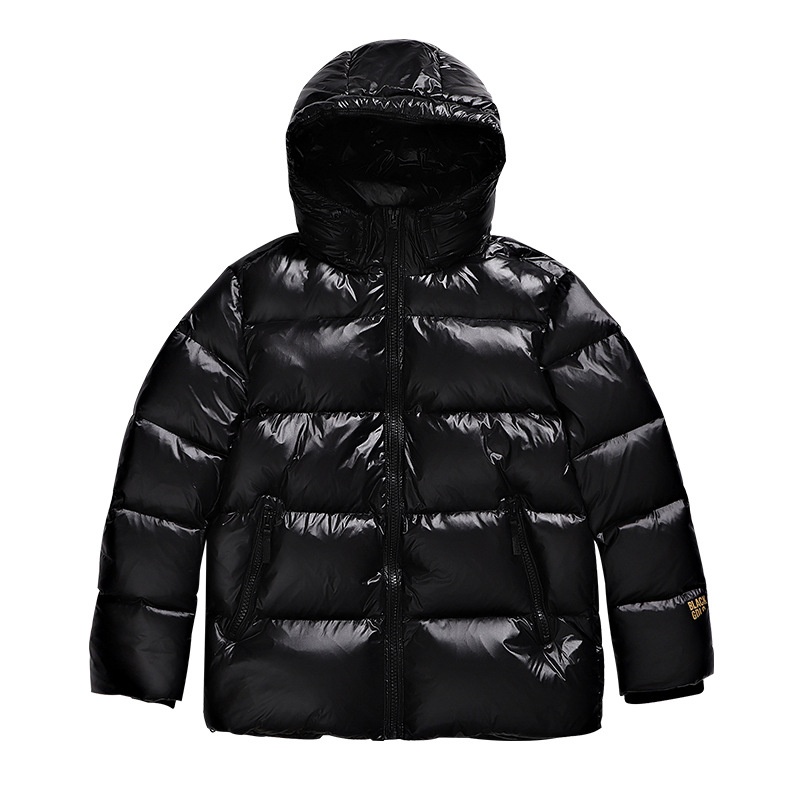 boy Unisex Black Gold Couple Short Style Duck Goose Down Jacket Men's Women's Top_voghion.com