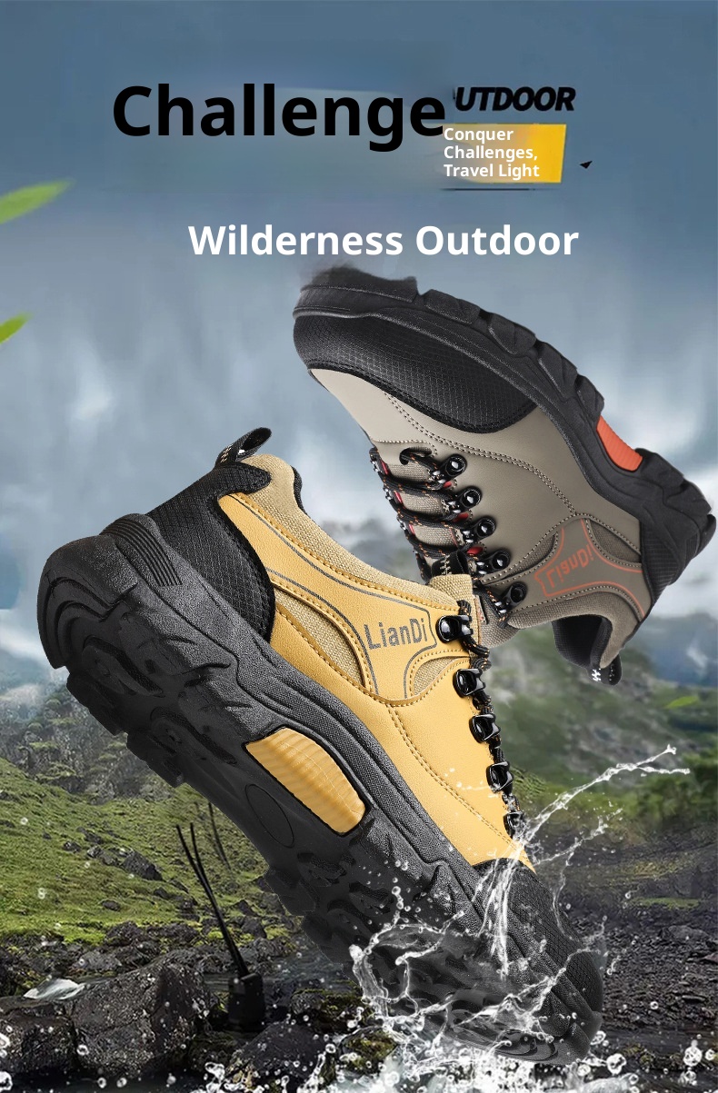 ShoeGlobe Safety 2024 Winter New Outdoor Hiking Non-Slip Trendy Men's Casual Thick-Soled Retro Work Shoes_voghion.com