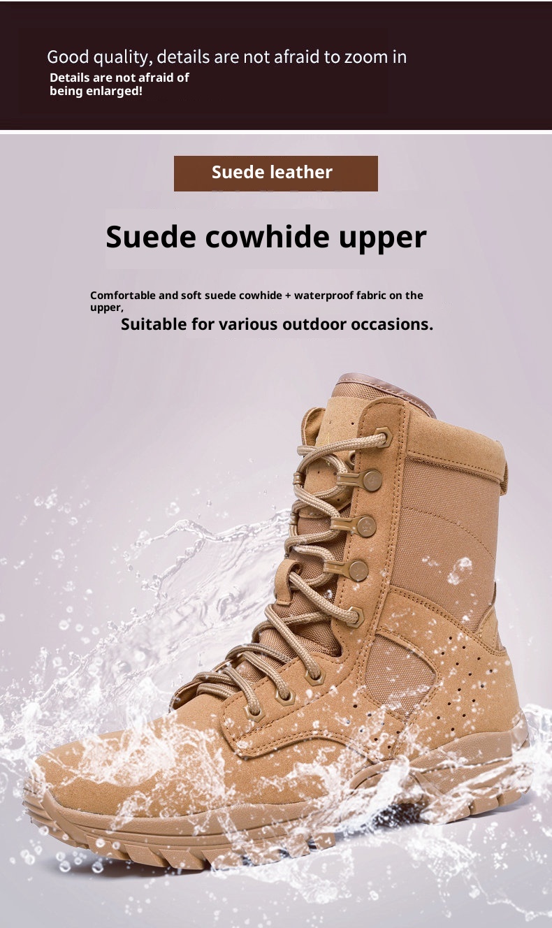 ShoeGlobe Stivali da lavoro tattici alti, antiscivolo, ammortizzanti, sottili, con tomaia in mesh, impermeabili, traspiranti, scarpe da trekking_voghion.com