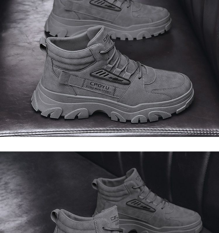 ShoeGlobe Martin Spring da uomo, stivali da trekking alti, impermeabili, antiscivolo, da lavoro e da esterno, con suola spessa e altezza maggiorata_voghion.com