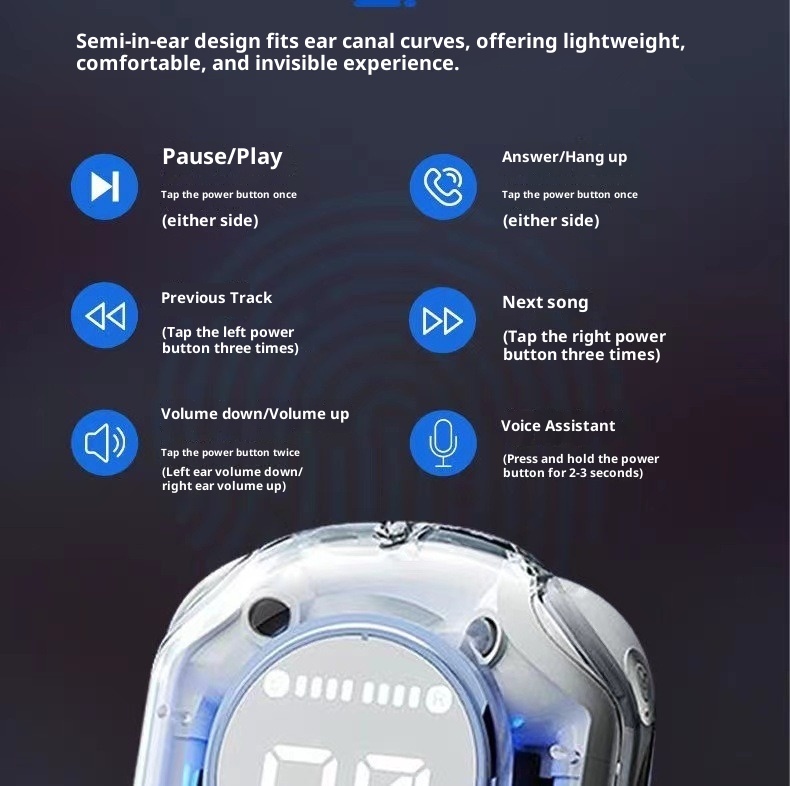 3c 2025 New Bluetooth Earphones True Wireless High-Quality Sound Sports Noise-Cancelling In-Ear Long Battery Life_voghion.com