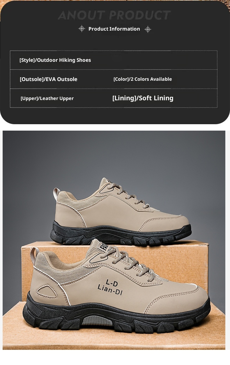 ShoeGlobe Safety 2024 Winter New Outdoor Hiking Non-Slip Trendy Men's Work Thick-Soled Large Size Casual Shoes_voghion.com