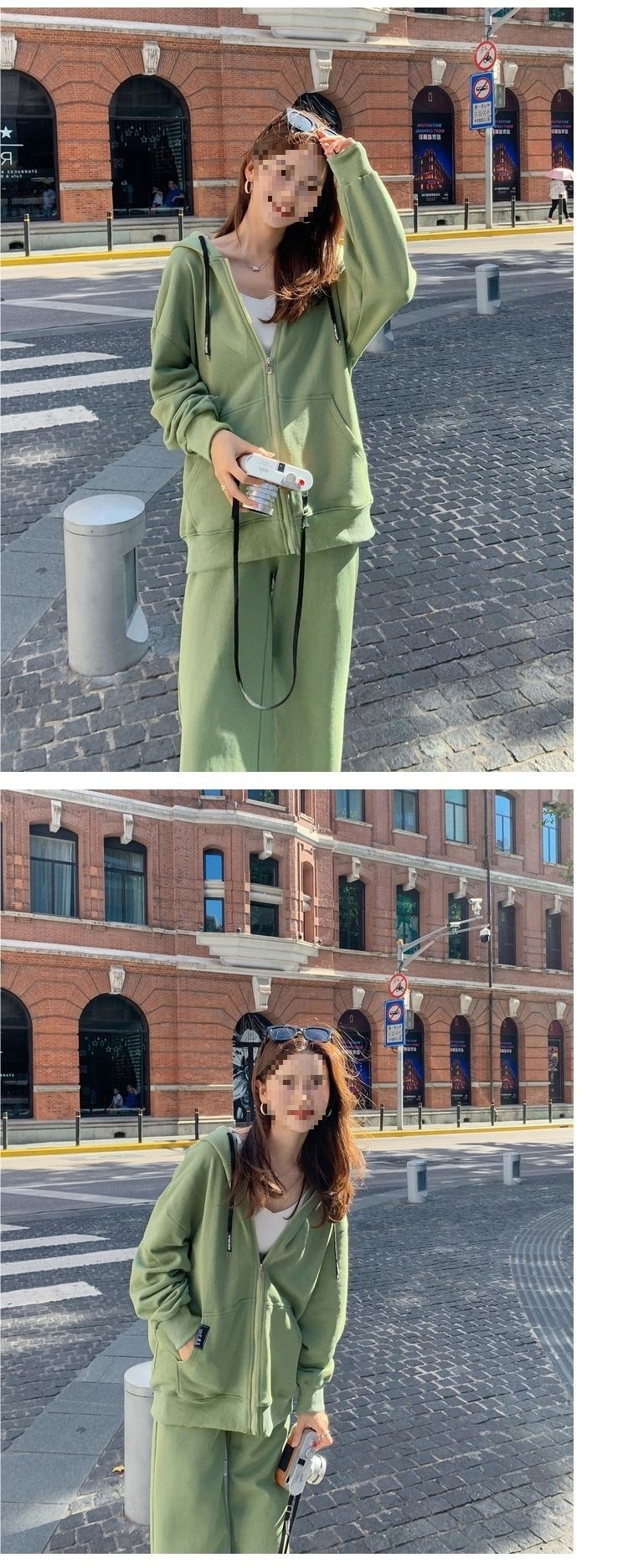 001 Plus Size Extra Large Sports Casual For Women, Spring Autumn Cardigan Sweatshirt And Wide-Leg Pants Two-Piece Set_voghion.com