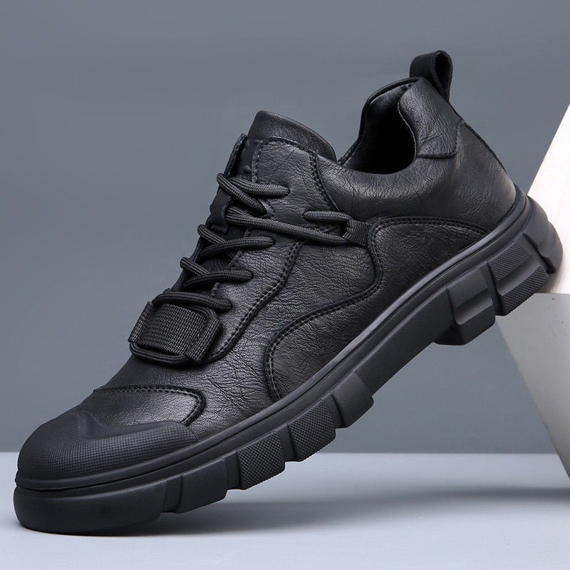 ShoeGlobe 2025 Spring New Men's Casual Men Genuine Leather Versatile Waterproof Non-Slip Outdoor Sports Work Hiking Shoes_voghion.com