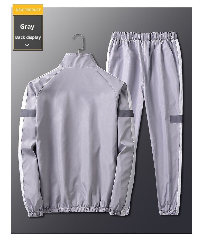 001 2022 Spring And Autumn Casual Sports Suit Korean Version Trendy Handsome Long Sleeve Jacket Men's Two-piece Set_voghion.com