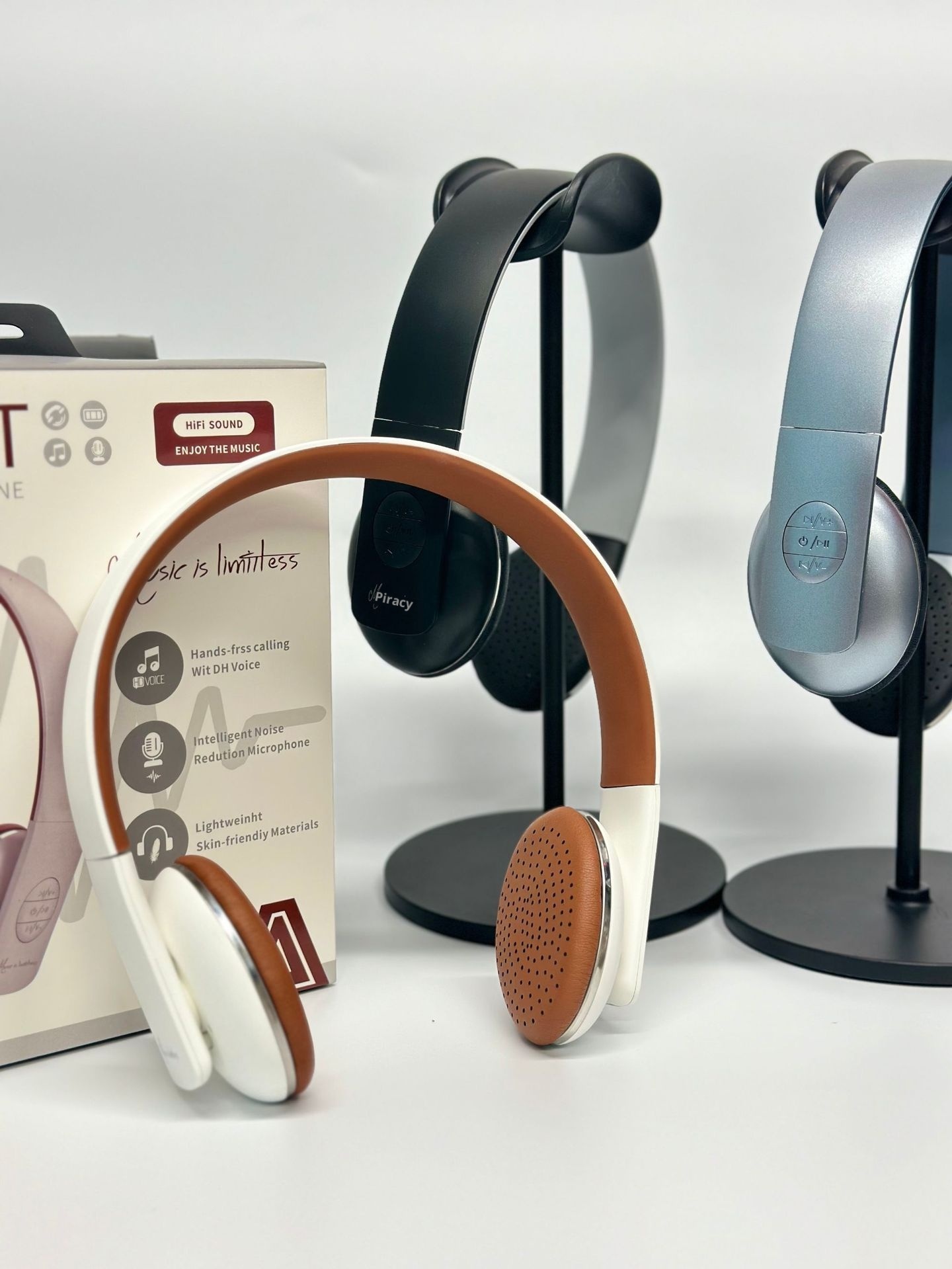 3c Head-mounted Bluetooth Headset A50-BT Stereo Wireless Sports Running Ultra-long Battery Life Retro Style American_voghion.com