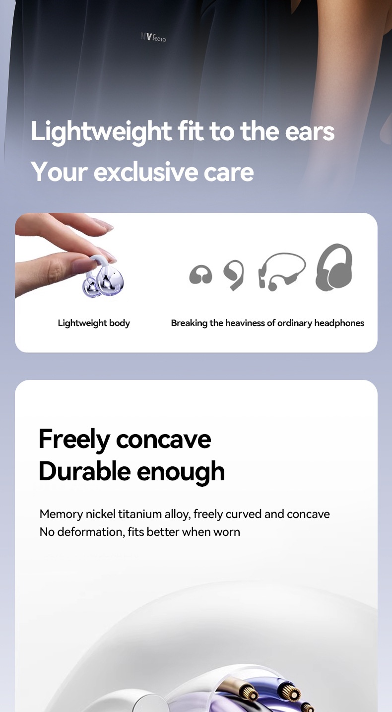 3c Cross-Border Hot-Selling AI Smart Translation Bluetooth Earbuds Clip-On Noise Cancelling Waterproof High-Quality Bone_voghion.com