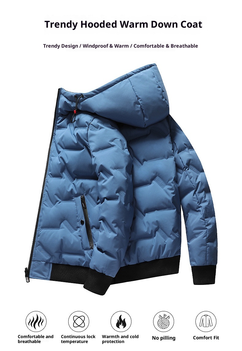 boy Reversible Short New Jacket For Men Youth 90% Fashion White Duck Down Hot Winter Men's Hooded Coat_voghion.com