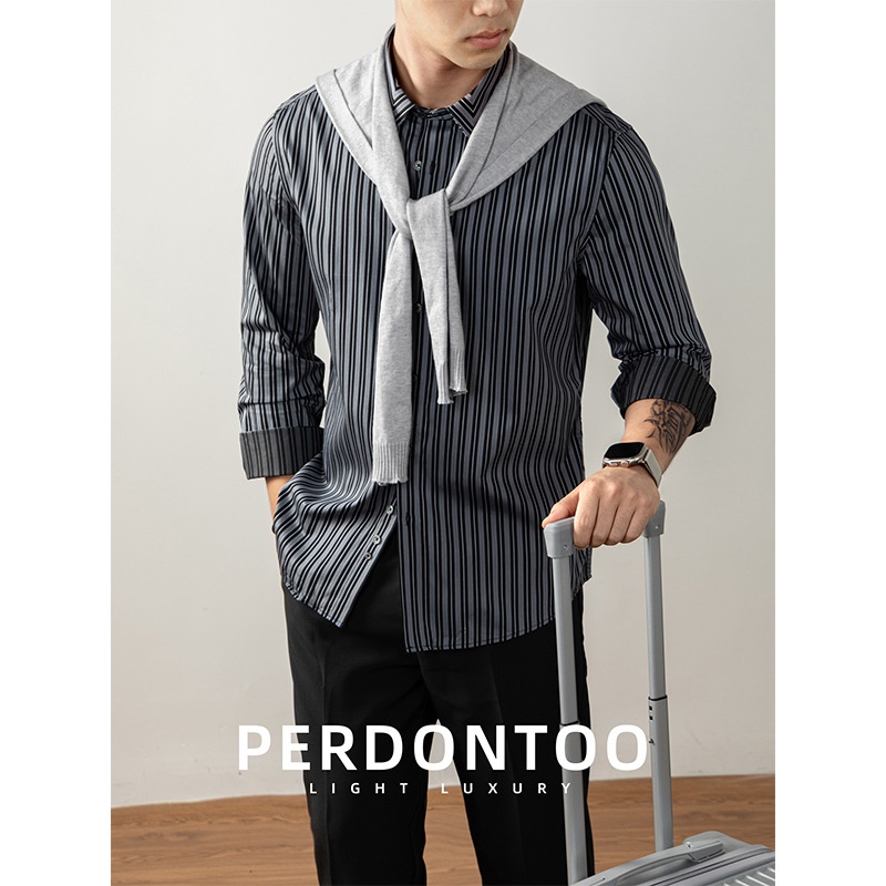 ForMen Urban Light Austrian Lenzing Modal Striped Shirt Men's High-end Business Silky Formal Wear Non-iron_voghion.com