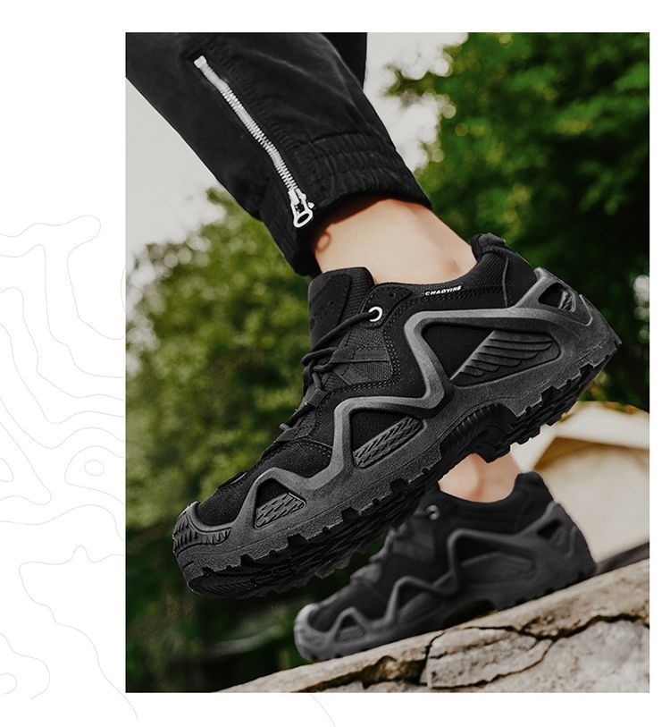 ShoeGlobe Herren 2025 Business Neue rutschfeste Wanderschuhe, strapazierfähige, niedrige, wasserdichte Outdoor-Trekking- und Wüstenstiefel_voghion.com