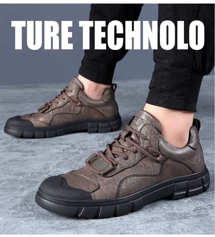 ShoeGlobe 2025 Spring New Men's Casual Men Genuine Leather Versatile Waterproof Non-Slip Outdoor Sports Work Hiking Shoes_voghion.com
