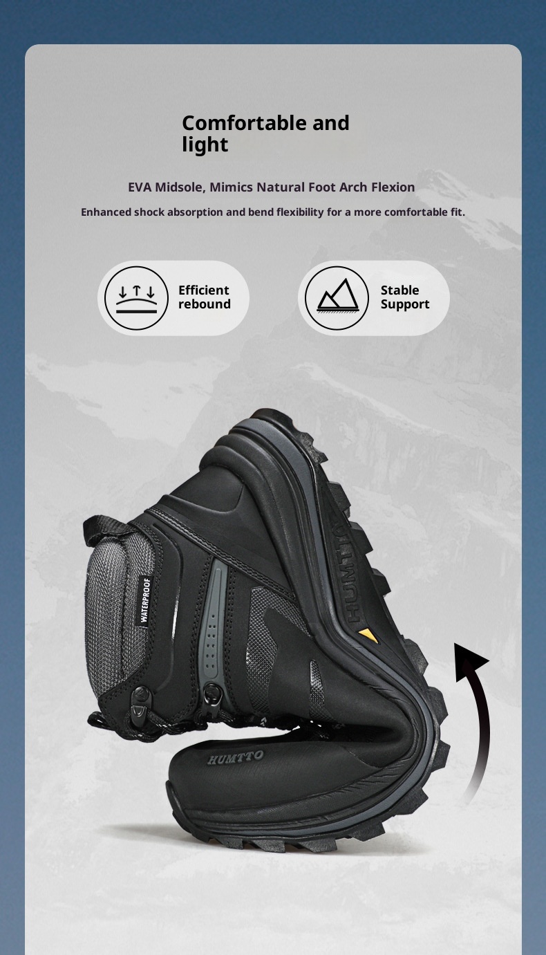 ShoeGlobe Hantu Outdoor Hiking Men, Autumn And Winter New High-top Anti-slip Waterproof Cushioning Wear-resistant Breathable_voghion.com