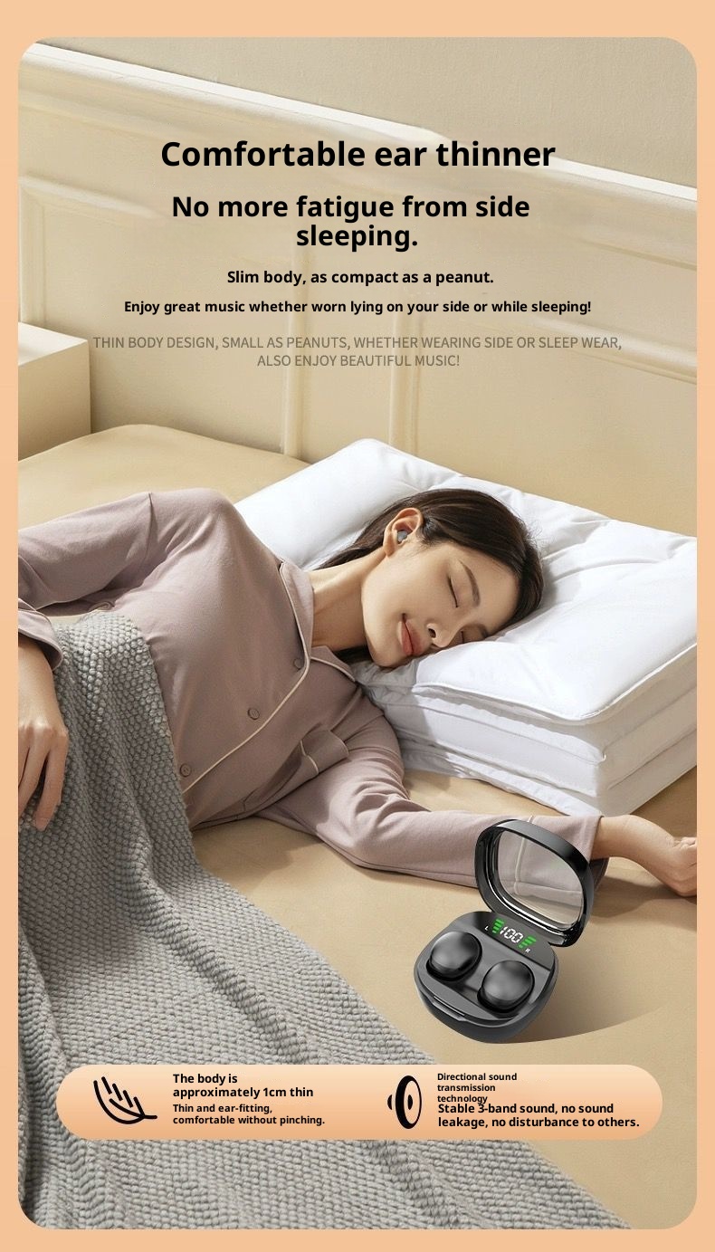 3c Sleep Bluetooth Earbuds True Wireless New Mini Ultra Small No Flashing Light Noise Cancelling In-Ear Unisex Earphones_voghion.com