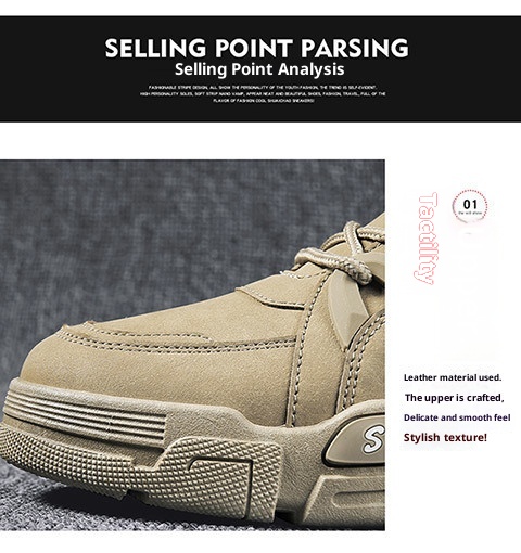 ShoeGlobe Herren Martin Boots Sommer Neu Dicke Sohle Höhenvergrößerung Wasserdicht Rutschfest Freizeit Sport Wandern Arbeit Sicherheit Trendy_voghion.com