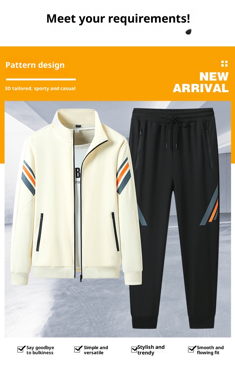 001 New Main Pomotion Sping And Autumn Tendy Band Youth Set Men's Casual Loose Sweatshit Couple Running Spots_voghion.com