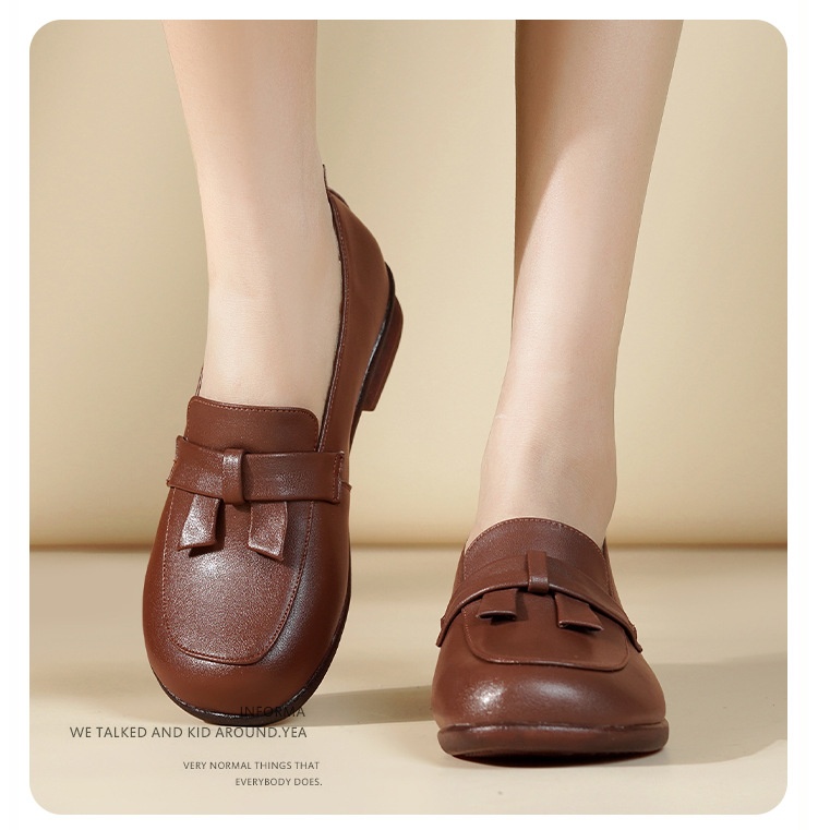 Loafers Dames Lente Herfst Nieuwe Britse Stijl Kleine Echte Lederen Zachte Zool Instappers Enkel Schoenen Voor Middelbare Leeftijd En_voghion.com