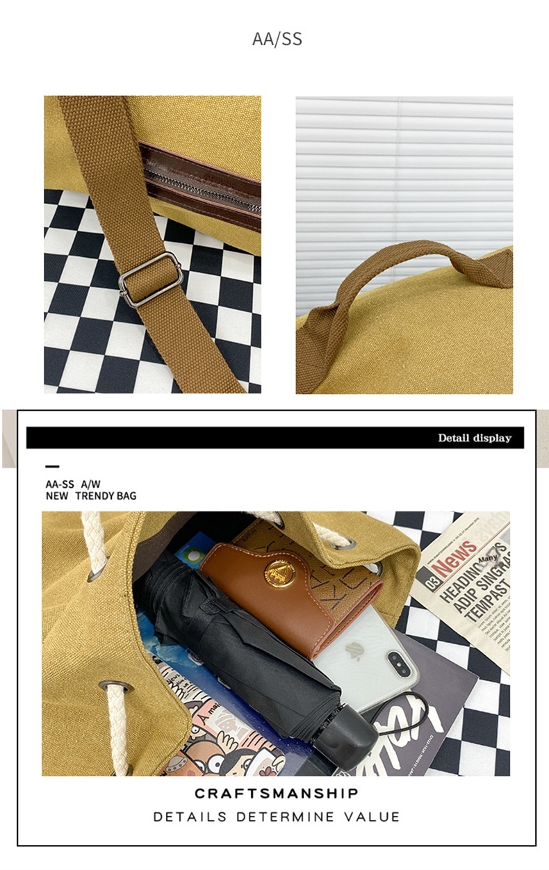 ActiveGo Large Capacity Bucket 2023 New Simple Sports Gym Men's Bag Japanese Style Casual Outdoor Backpack_voghion.com