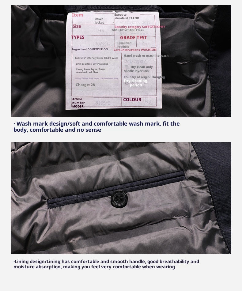 Doudoune chaude et épaisse en duvet de canard pour garçon, col rabattu_voghion.com