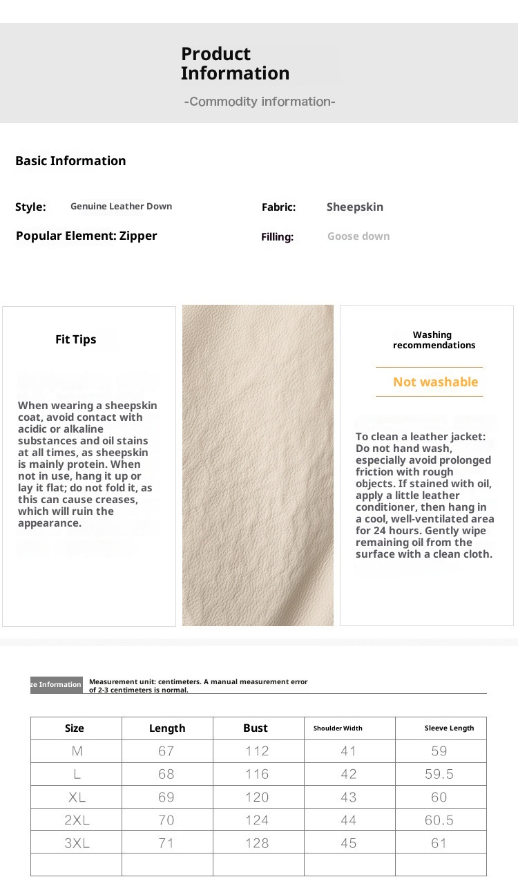 ChicShe 2025 Autunno Inverno Nuovo Cappotto Corto in Pelle di Pecora da Donna in Piuma d'Oca Spessa e Calda Giacca in Vera Pelle Haining_voghion.com