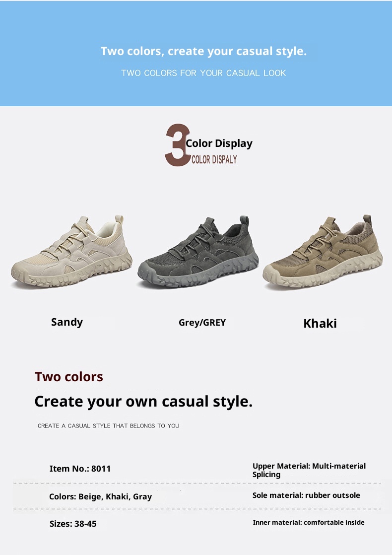 ShoeGlobe Same Style New Spring Summer Mesh Soft Sole Hollow Breathable Non-Slip Casual Outdoor Hiking Sports Men's Shoes_voghion.com